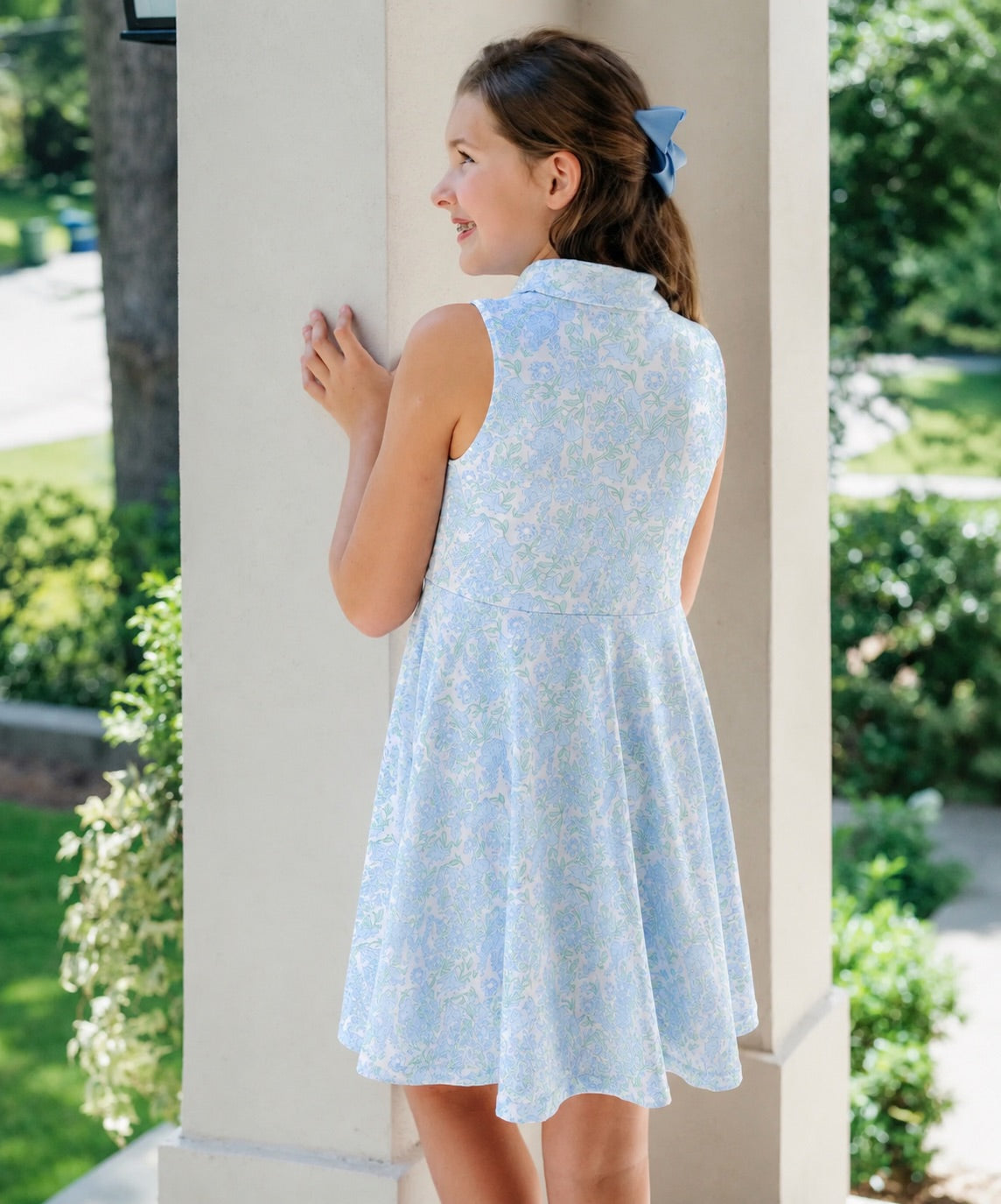 Reese Tennis Dress in Blue Garden Party