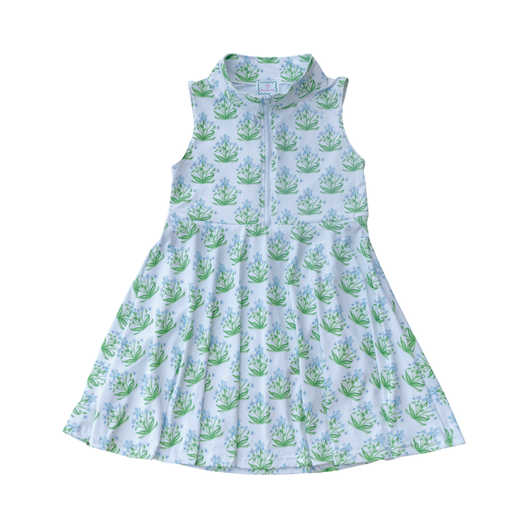 Reese Tennis Dress in Blue Bouquet Standalone