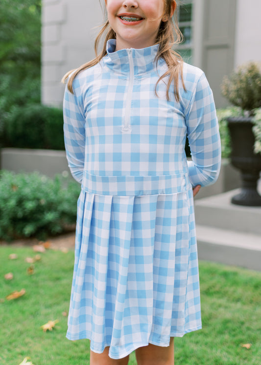 PRE-ORDER Cece Tennis Dress in Blue Gingham