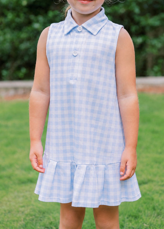 Andie Tennis Dress in Blue Gingham