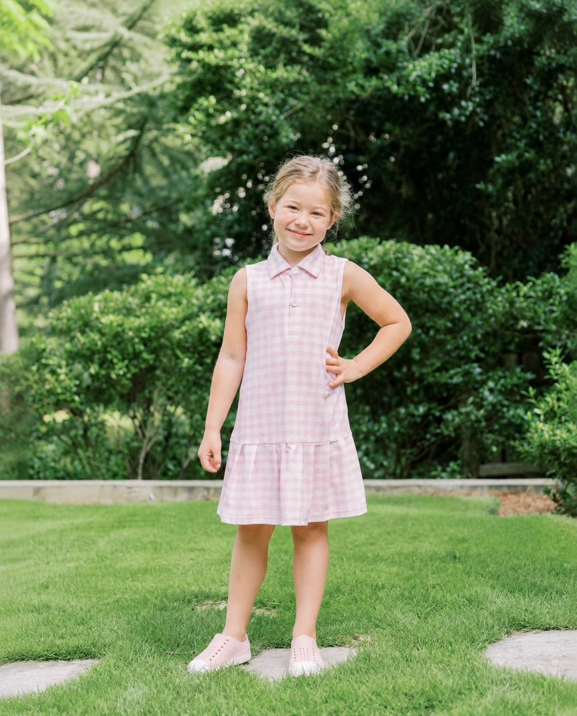 Andie Tennis Dress in Pink Gingham