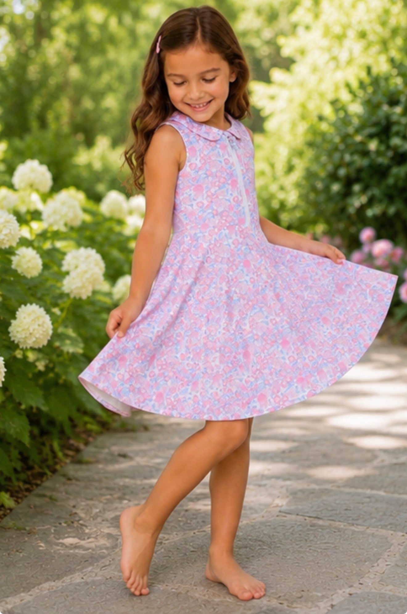 Reese Tennis Dress in Pink Garden Party