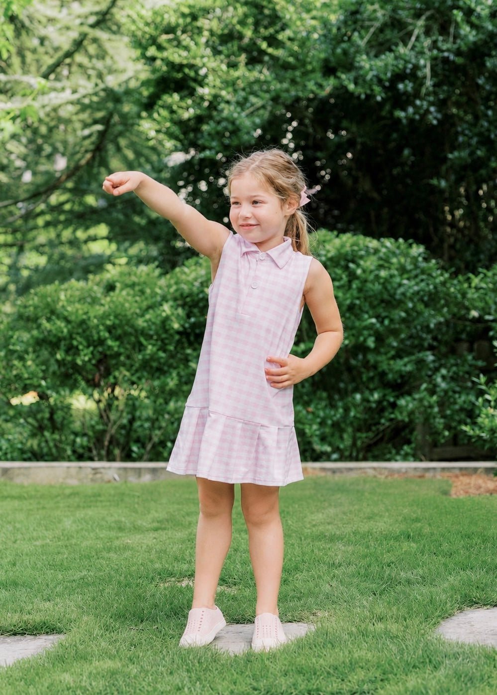 Andie Tennis Dress in Pink Gingham