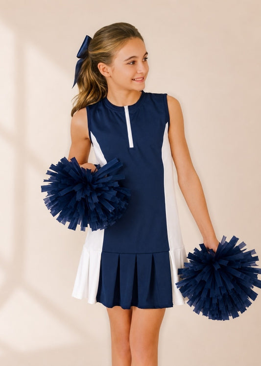 Grace Gameday Dress in Navy