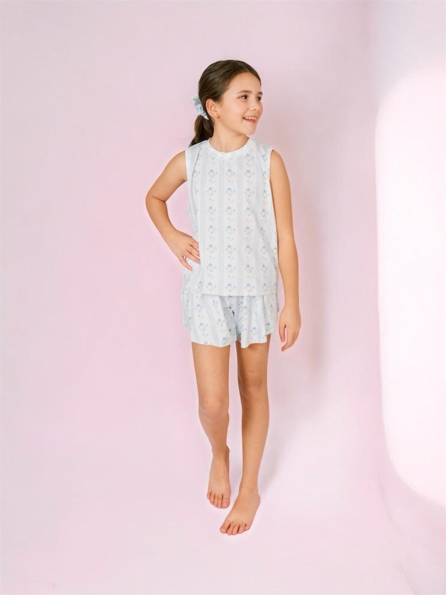 Lollie Set in Blue Trellis
