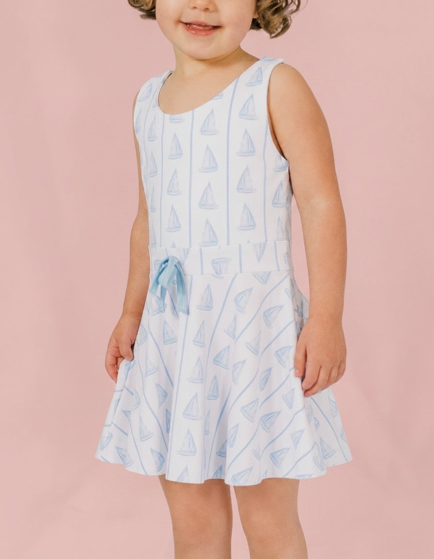 Sissy Dress in Blue Boats