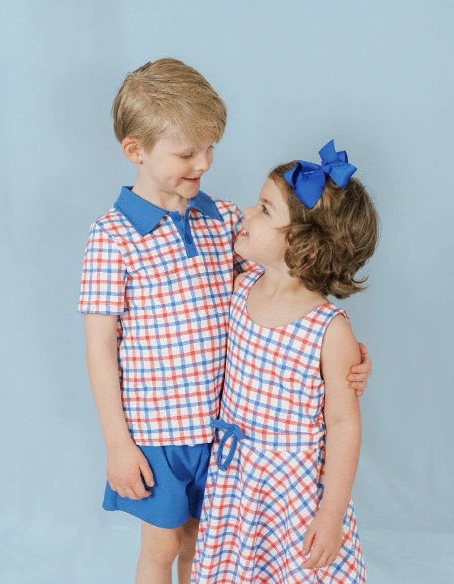 Charlie Set in Patriotic Plaid