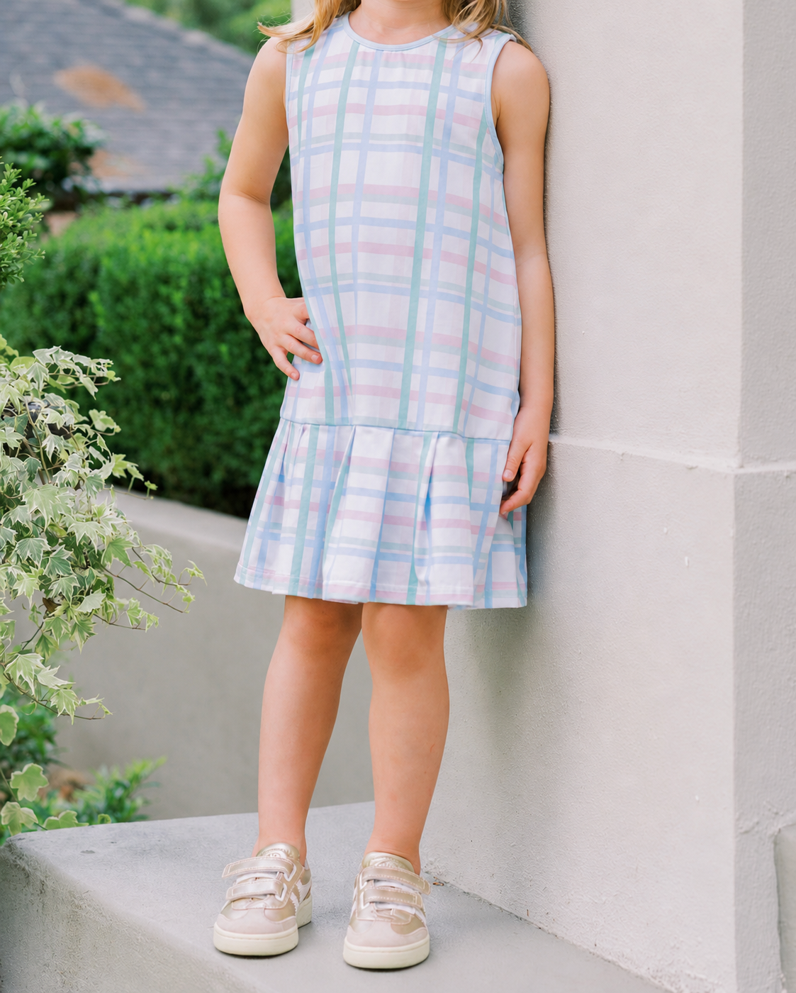 Livvy Tennis Dress in Pastel Plaid