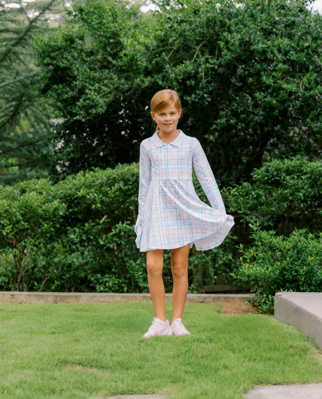 Cece Tennis Dress in Pastel Plaid